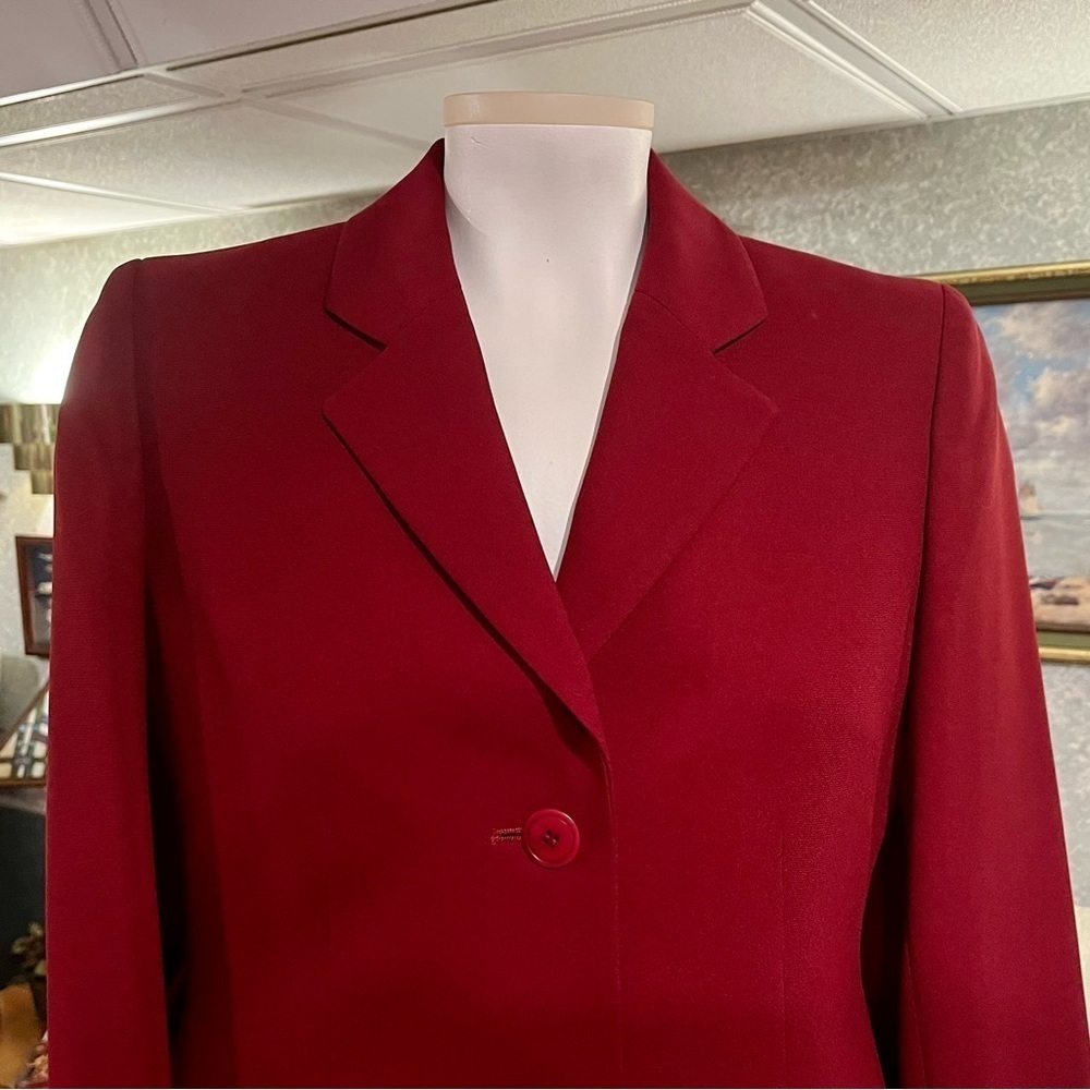 Vintage CASUAL CORNER Burgundy‎ Red Blazer Jacket Women's Size 2 Business Casual - Picture 4 of 12